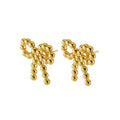 Jewelry wholesale 18k Gold Plated Beaded Bowknot Stainless Steel Earrings
