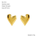 Jewelry wholesale Stereo Heart Atmosphere Premium Stainless Steel Earrings