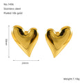 Jewelry wholesale Stereo Heart Atmosphere Premium Stainless Steel Earrings