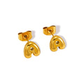 Jewelry wholesale 18K Gold Plated Mini Bubble Monogram Stainless Steel Stud Earrings