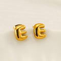 Jewelry wholesale 18K Gold Plated Mini Bubble Monogram Stainless Steel Stud Earrings