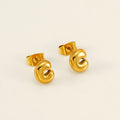 Jewelry wholesale 18K Gold Plated Mini Bubble Monogram Stainless Steel Stud Earrings