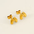 Jewelry wholesale 18K Gold Plated Mini Bubble Monogram Stainless Steel Stud Earrings