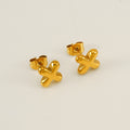 Jewelry wholesale 18K Gold Plated Mini Bubble Monogram Stainless Steel Stud Earrings