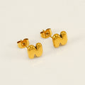Jewelry wholesale 18K Gold Plated Mini Bubble Monogram Stainless Steel Stud Earrings