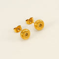 Jewelry wholesale 18K Gold Plated Mini Bubble Monogram Stainless Steel Stud Earrings