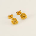 Jewelry wholesale 18K Gold Plated Mini Bubble Monogram Stainless Steel Stud Earrings