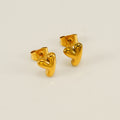 Jewelry wholesale 18K Gold Plated Mini Bubble Monogram Stainless Steel Stud Earrings