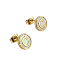 Jewelry wholesale 26 Alphabet Shell 18K Gold Stainless Steel Earrings