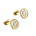 Jewelry wholesale 26 Alphabet Shell 18K Gold Stainless Steel Earrings