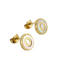 Jewelry wholesale 26 Alphabet Shell 18K Gold Stainless Steel Earrings