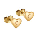 Jewelry wholesale Stainless Steel Heart 26 Alphabet Earrings