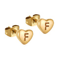 Jewelry wholesale Stainless Steel Heart 26 Alphabet Earrings