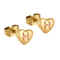 Jewelry wholesale Stainless Steel Heart 26 Alphabet Earrings