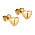 Jewelry wholesale Stainless Steel Heart 26 Alphabet Earrings