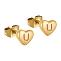 Jewelry wholesale Stainless Steel Heart 26 Alphabet Earrings