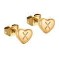 Jewelry wholesale Stainless Steel Heart 26 Alphabet Earrings