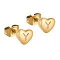 Jewelry wholesale Stainless Steel Heart 26 Alphabet Earrings