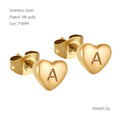 Jewelry wholesale Stainless Steel Heart 26 Alphabet Earrings
