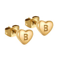 Jewelry wholesale Stainless Steel Heart 26 Alphabet Earrings