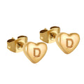 Jewelry wholesale Stainless Steel Heart 26 Alphabet Earrings