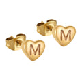 Jewelry wholesale Stainless Steel Heart 26 Alphabet Earrings