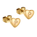 Jewelry wholesale Stainless Steel Heart 26 Alphabet Earrings