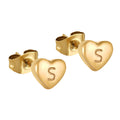 Jewelry wholesale Stainless Steel Heart 26 Alphabet Earrings