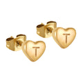 Jewelry wholesale Stainless Steel Heart 26 Alphabet Earrings