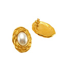 Jewelry wholesale Braided Stainless Steel Pearl Earrings