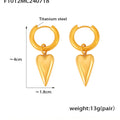 Jewelry wholesale Classic Punk Stainless Steel Jewelry Heart Dangle Hoop Earrings