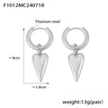 Jewelry wholesale Classic Punk Stainless Steel Jewelry Heart Dangle Hoop Earrings