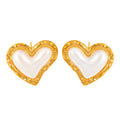 Jewelry wholesale Elegan Jewelry Plastic Pearl Heart Stainless Steel Studs Earrings