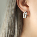 Jewelry wholesale Elegant Jewelry Stainless Steel Pearl Heart Arc Studs Earrings