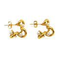 Jewelry wholesale Exaggerated Stainless Steel Pearl Earrings