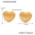 Jewelry wholesale Fashion Fine Jewelry Vertical StripeShell Pattern Heart Studs Earrings