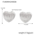 Jewelry wholesale Fashion Fine Jewelry Vertical StripeShell Pattern Heart Studs Earrings