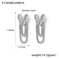 Jewelry wholesale Fashion Volcano Patter Heart Double Layer Chain Tassels Studs Earrings