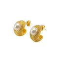 Jewelry wholesale French Stainless Steel 18k Gold Plated Simple Stud Earrings