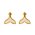 Jewelry wholesale Geometric Mermaid Tail Goldtone Stainless Steel Earrings