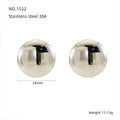 Jewelry wholesale INS Style 18k Gold Round Hemisphere Stainless Steel Earrings