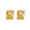 Jewelry wholesale INS Style 18k Gold Stainless Steel Glossy Rectangular Convex Square Earrings