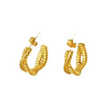 Jewelry wholesale Irregular Design Braided Stainless Steel Earrings