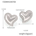 Jewelry wholesale New Arrival Jewelry Stainless Steel Zircon Inlaid Heart Studs Earrings
