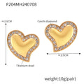 Jewelry wholesale New Arrival Jewelry Stainless Steel Zircon Inlaid Heart Studs Earrings