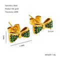Jewelry wholesale 18K Gold Plated Stainless Steel Bow Earrings with Diamonds