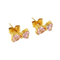 Jewelry wholesale Fashion Stainless Steel 18K Zirconia Bow Earrings