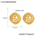 Jewelry wholesale Retro Wholesale Stainless Steel Twist Round Hollow Heart Stud Earrings