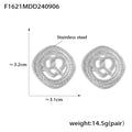 Jewelry wholesale Retro Wholesale Stainless Steel Twist Round Hollow Heart Stud Earrings