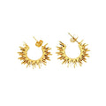 Jewelry wholesale Scalloped Sunflower Niche Minimalist Stainless Steel Earrings